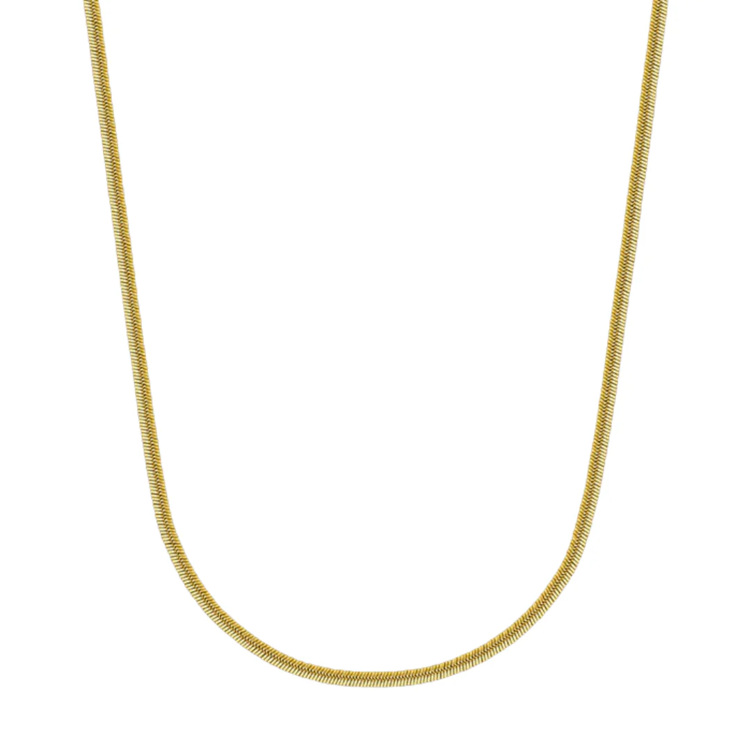 Flat Snake Chain (Gold) - 2mm