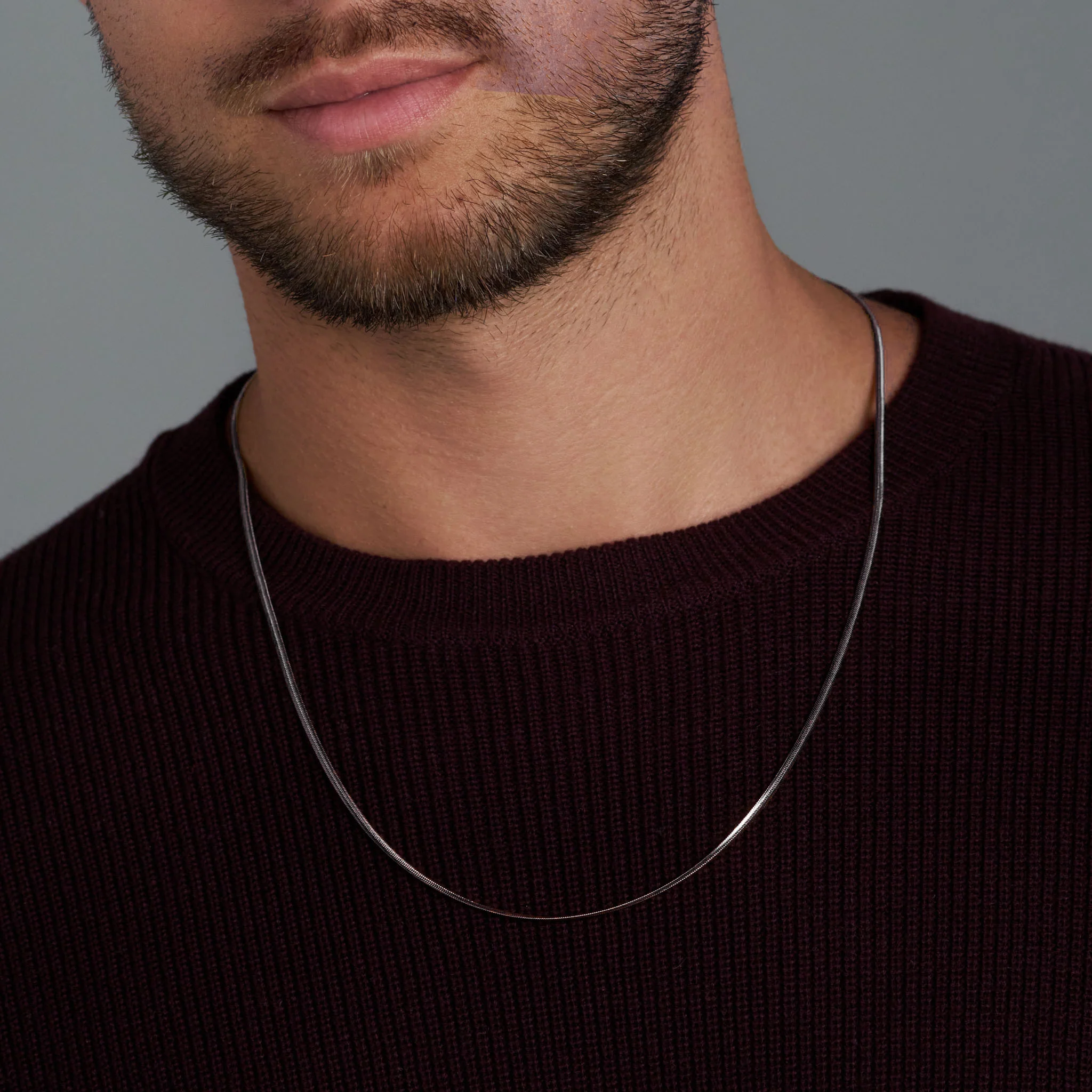Flat Snake Chain (Silver) - 2mm - Image 2