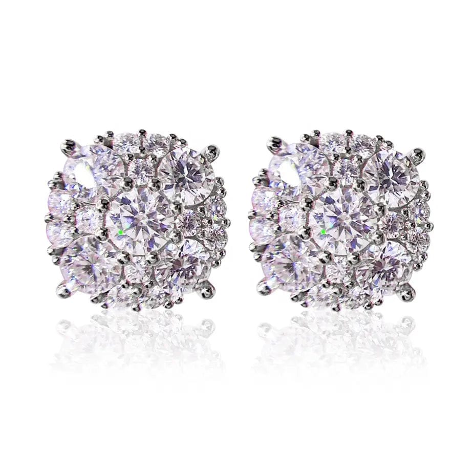 Flower Cluster 925 Sterling Silver Moissanite Earrings - Image 2