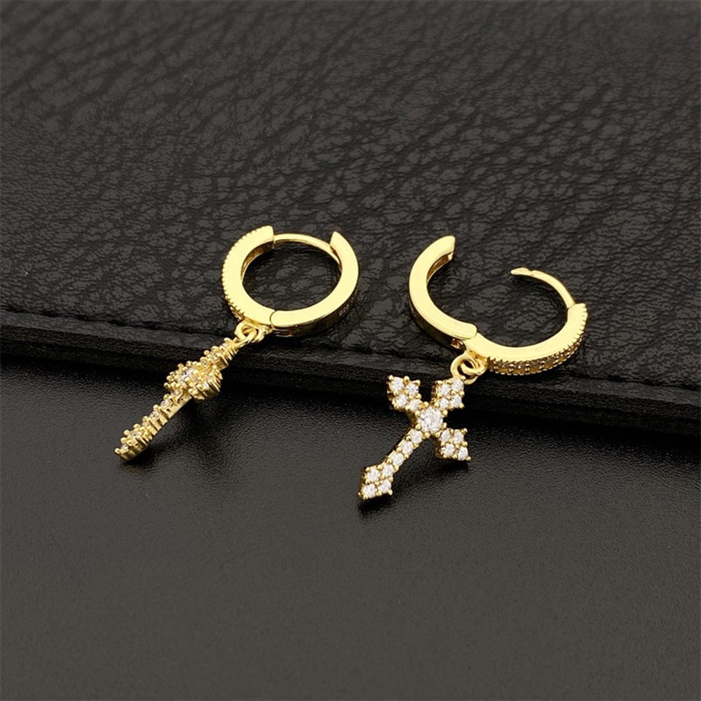 Flower Cross 925 Silver Moissanite Earrings - Image 4