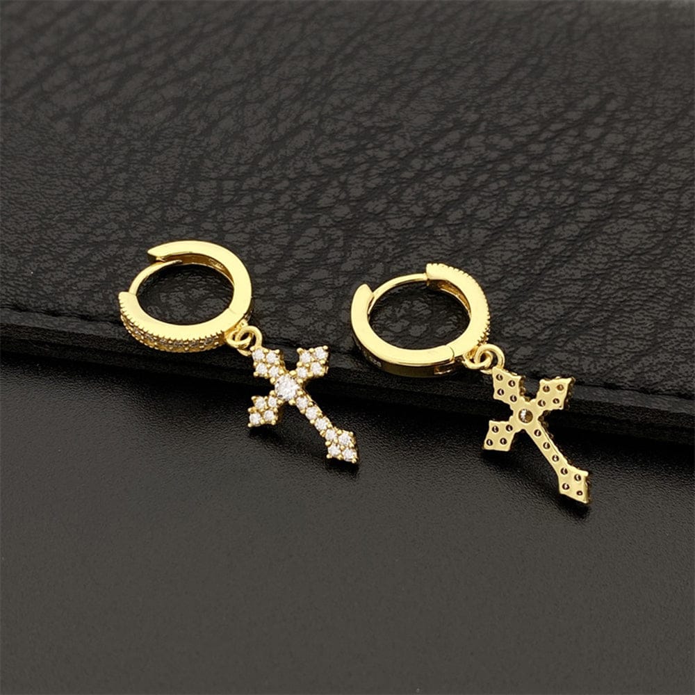 Flower Cross 925 Silver Moissanite Earrings - Image 9