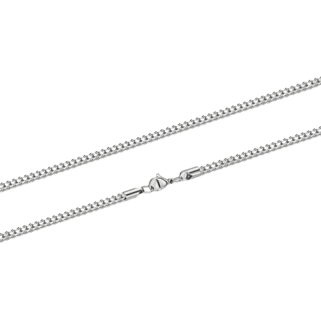 3mm Silver Franco Cuban Chain Necklace - Image 3