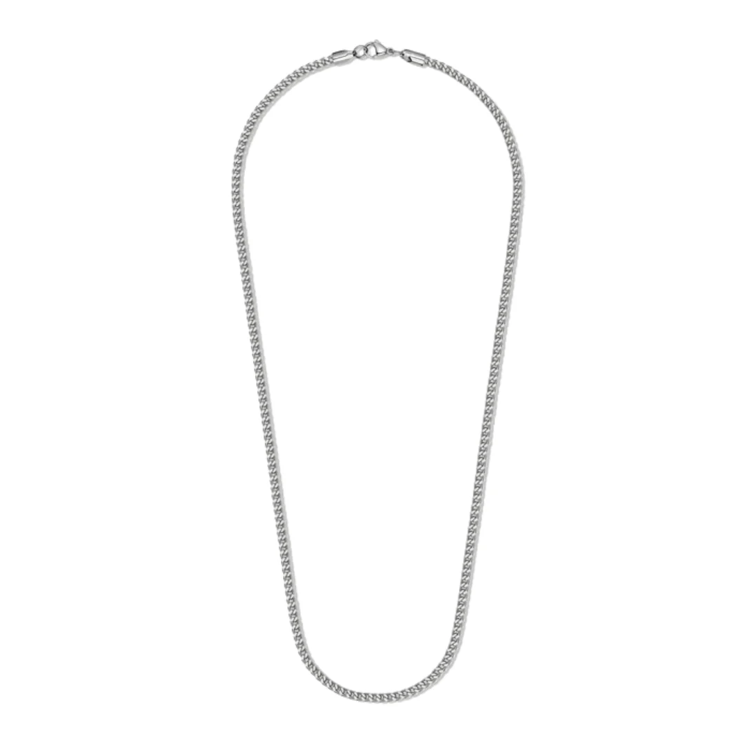 3mm Silver Franco Cuban Chain Necklace - Image 5