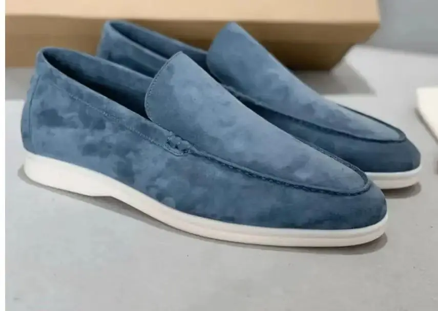 FROSTÉ Suede Blue Slip-on Loafers - Image 2