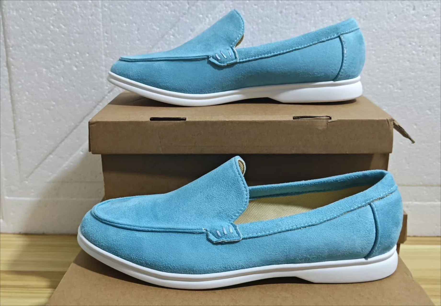 FROSTÉ Suede Blue Slip-on Loafers - Image 7