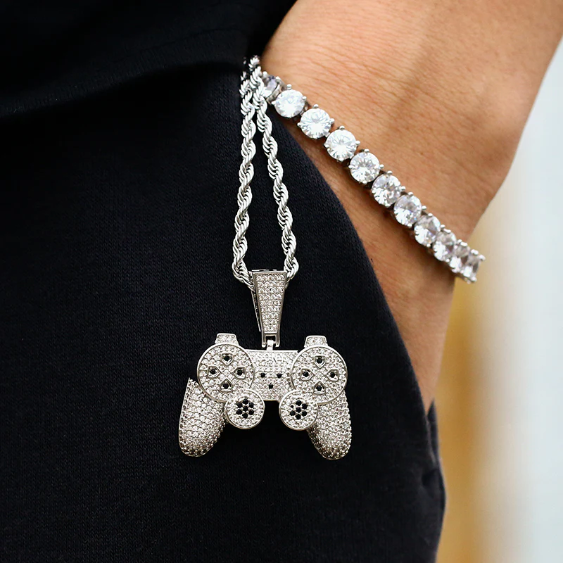 Blinged Out PS Controller Pendant Necklace - Image 3
