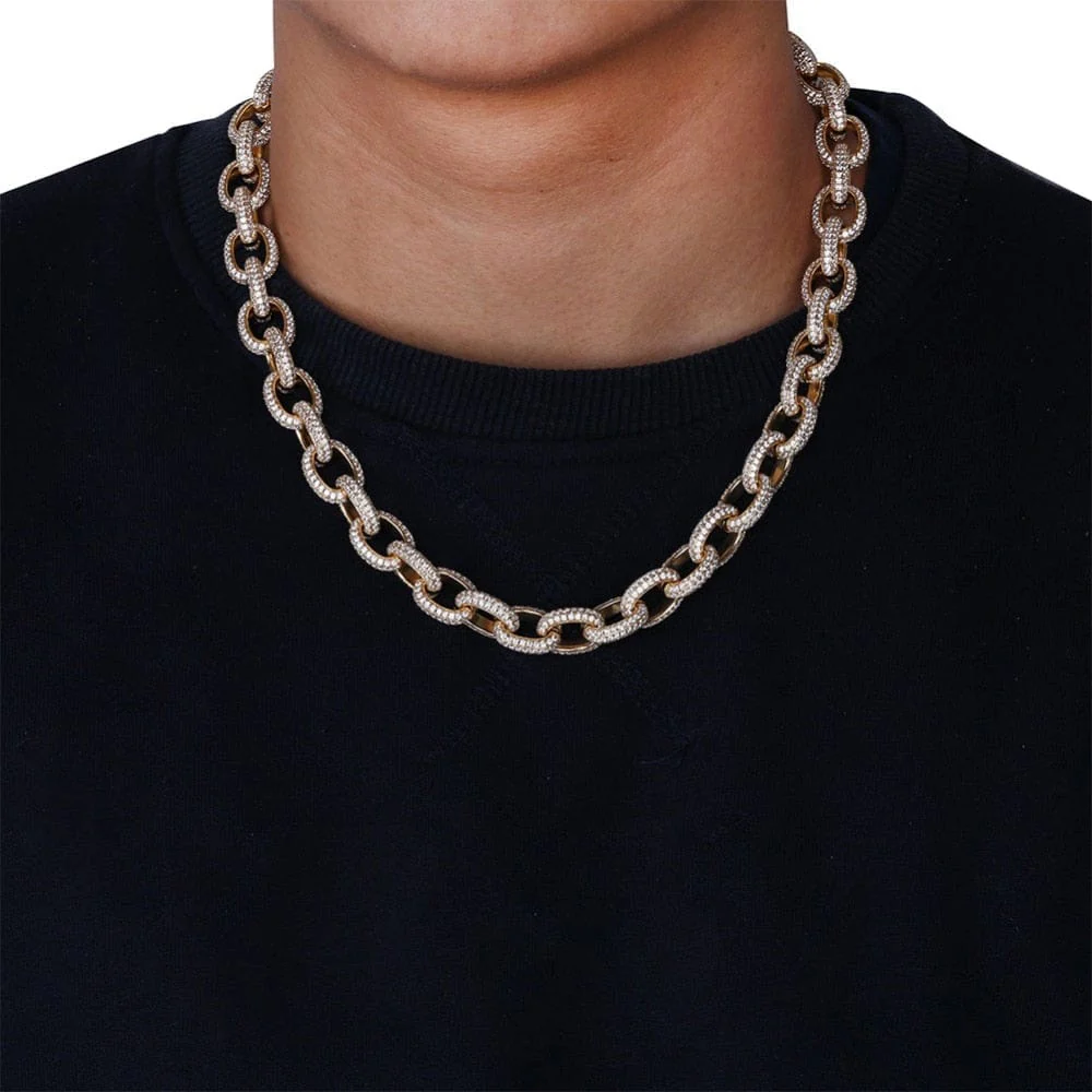 Fully Iced 15MM Icy Rolo Chain - Image 2