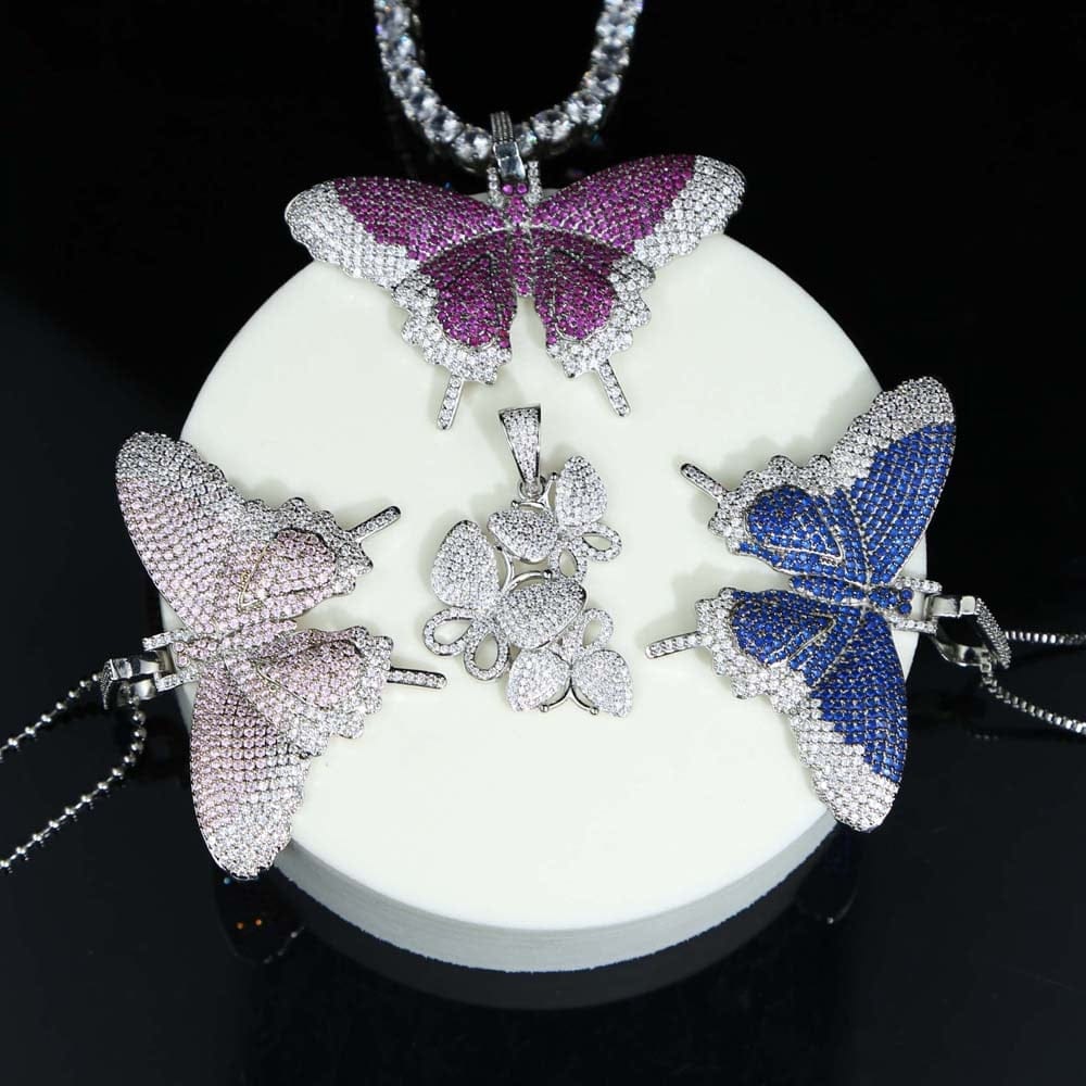 Fully Iced Butterfly Pendant Tennis Chain - Image 12