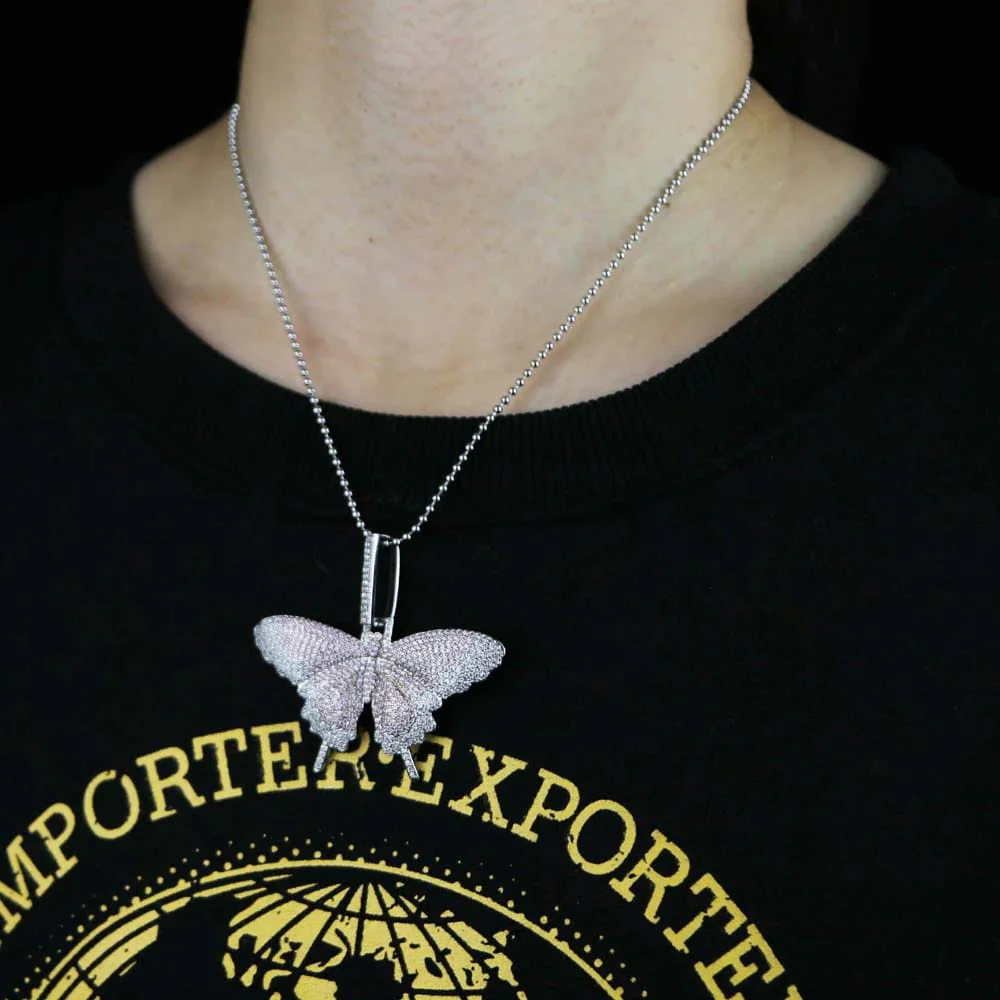 Fully Iced Butterfly Pendant Tennis Chain - Image 14