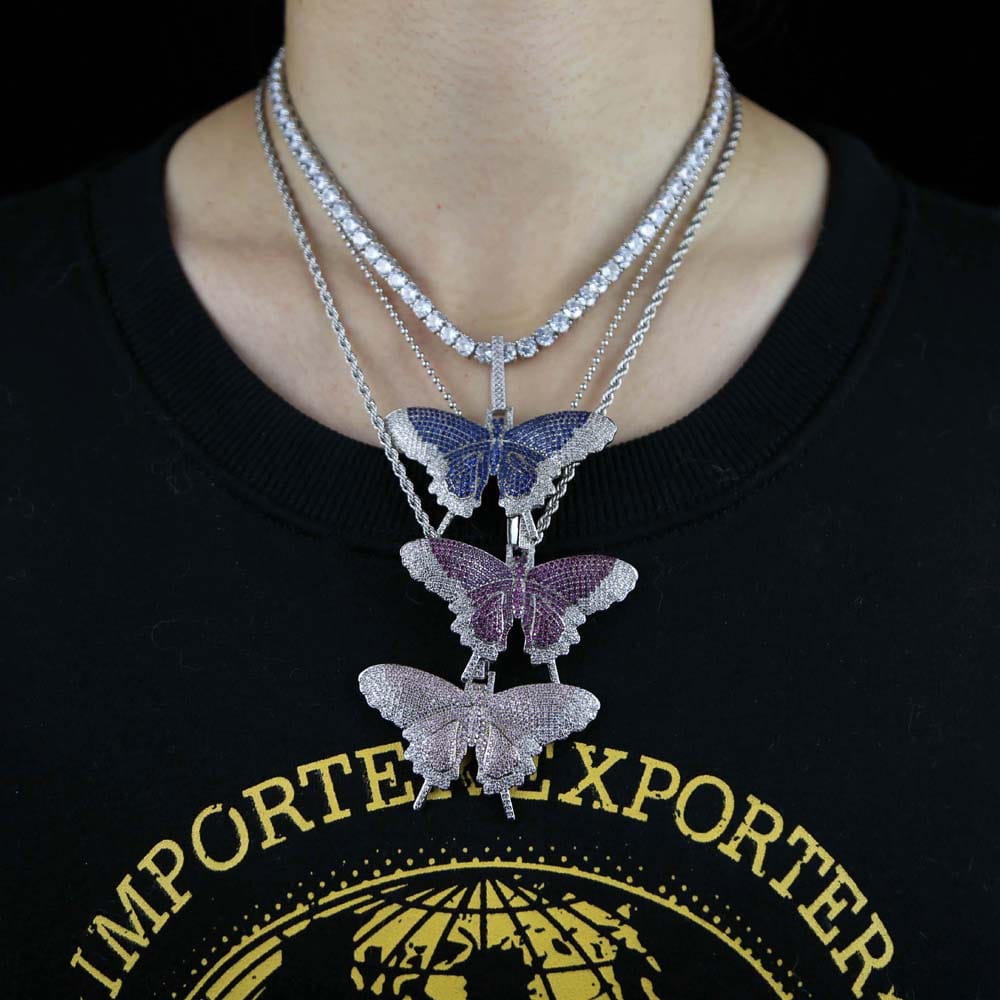 Fully Iced Butterfly Pendant Tennis Chain - Image 20