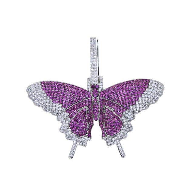 Fully Iced Butterfly Pendant Tennis Chain - Image 7