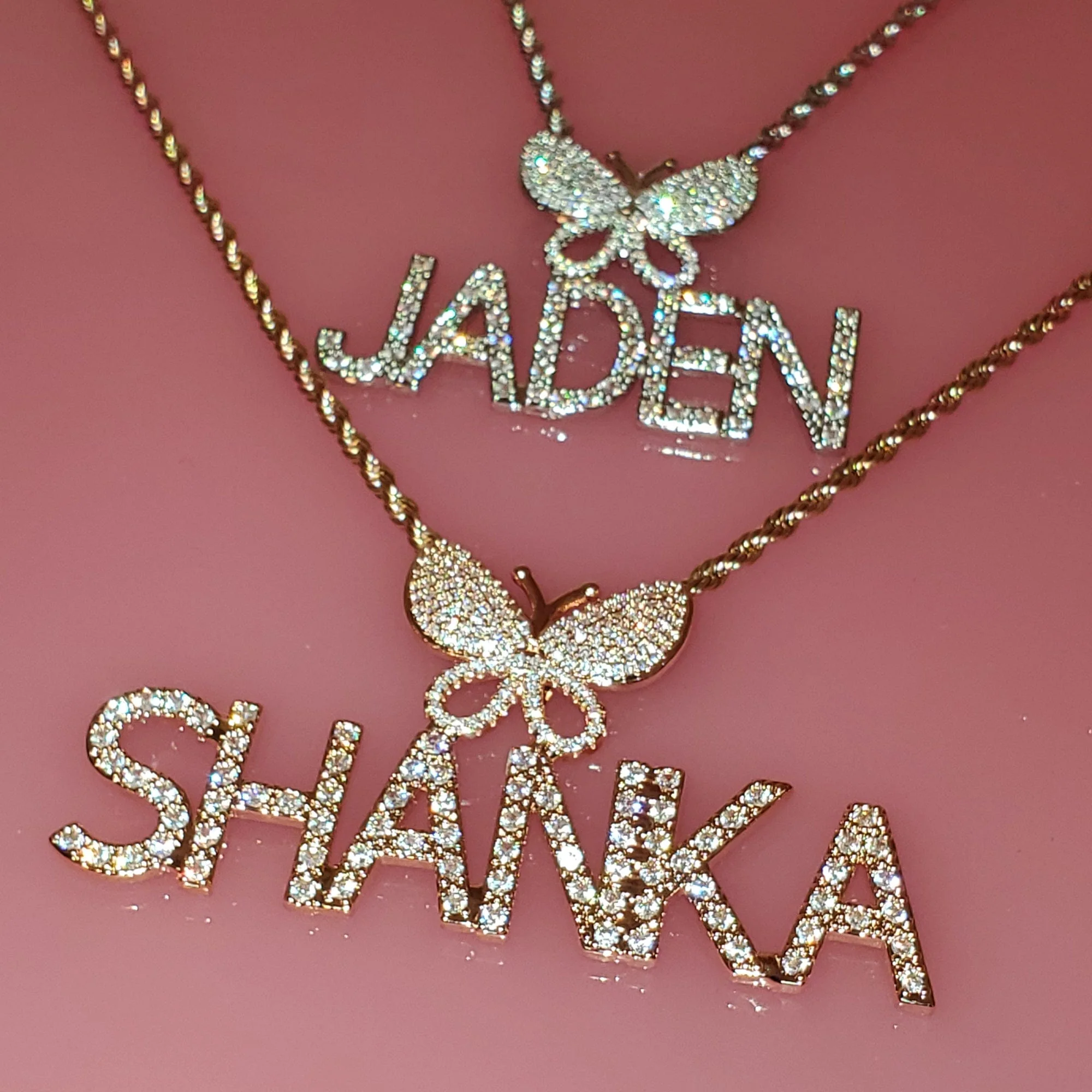 Fully Iced Custom Butterfly Name Chain - Image 11