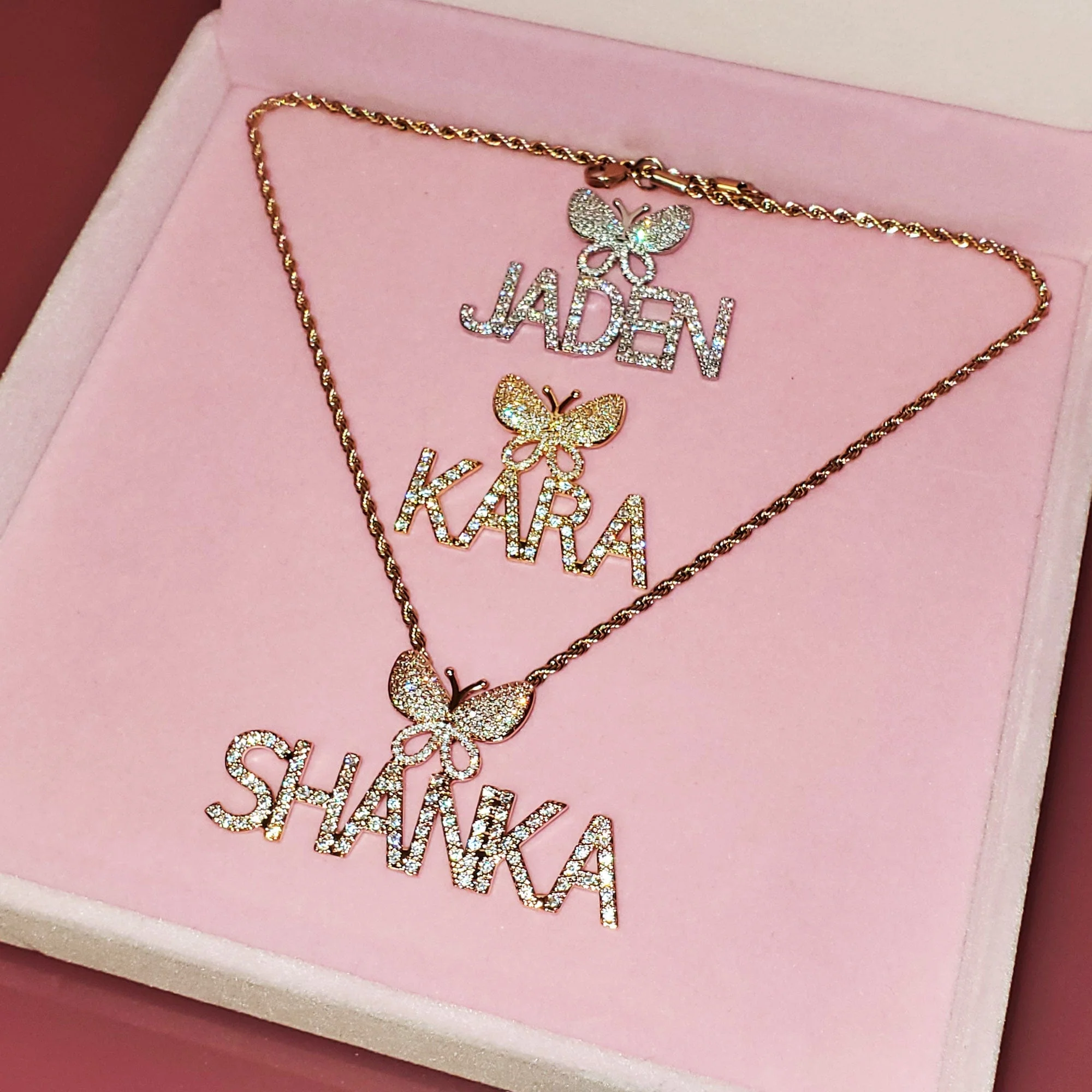 Fully Iced Custom Butterfly Name Chain - Image 12