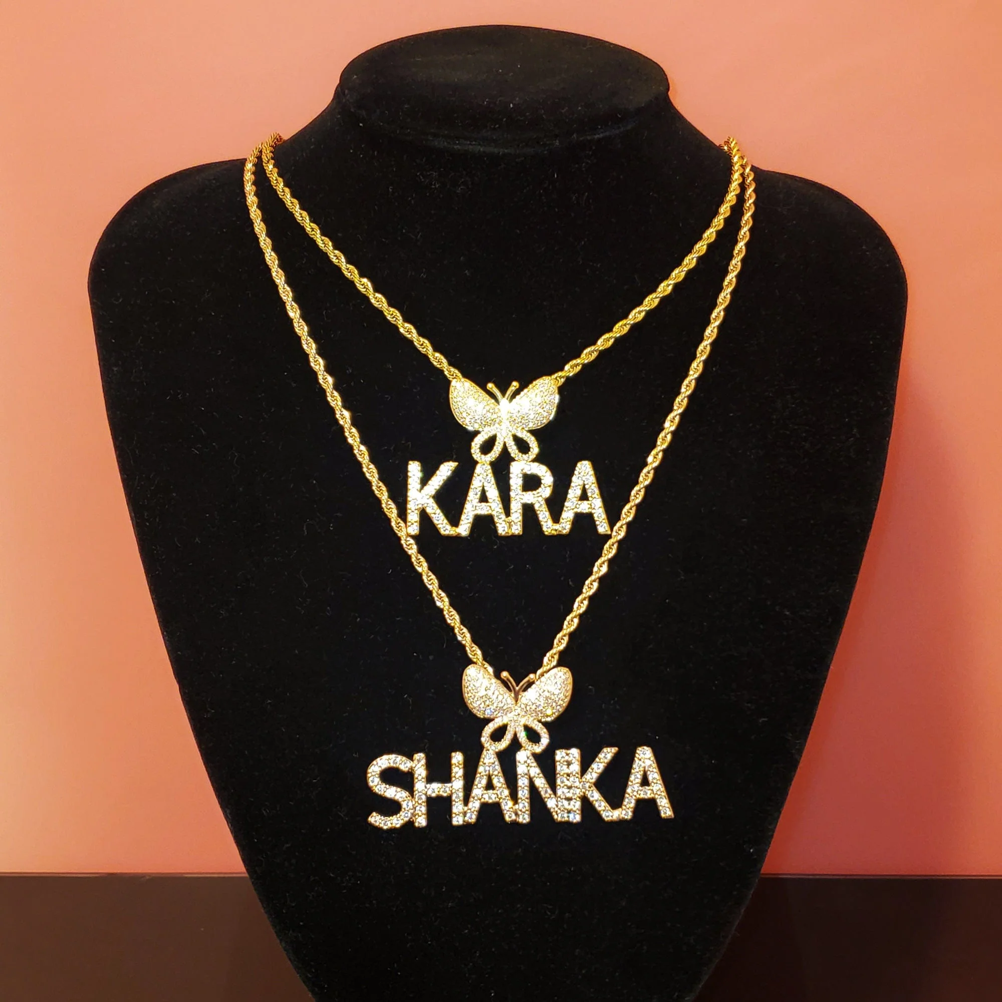 Fully Iced Custom Butterfly Name Chain - Image 13