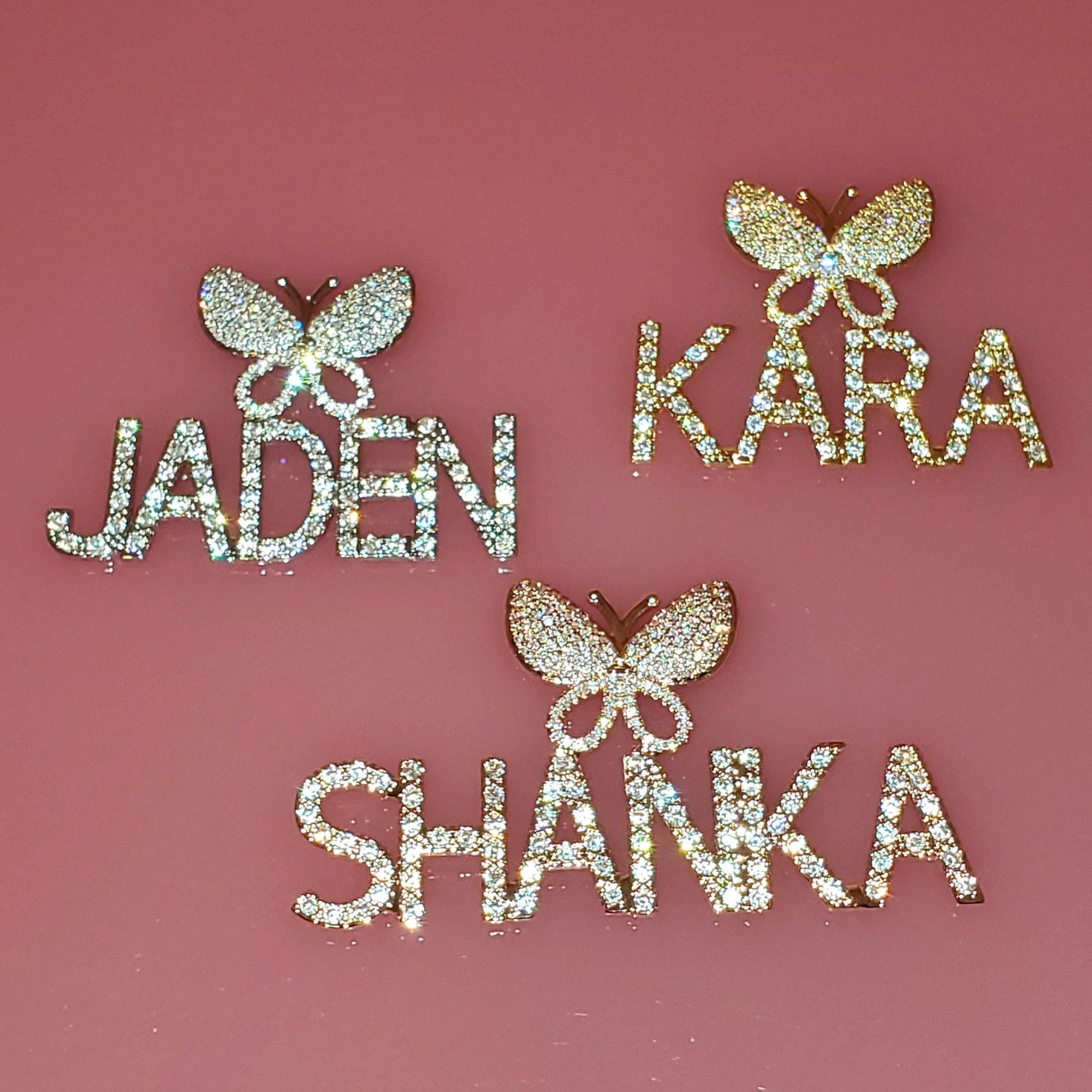 Fully Iced Custom Butterfly Name Chain - Image 2