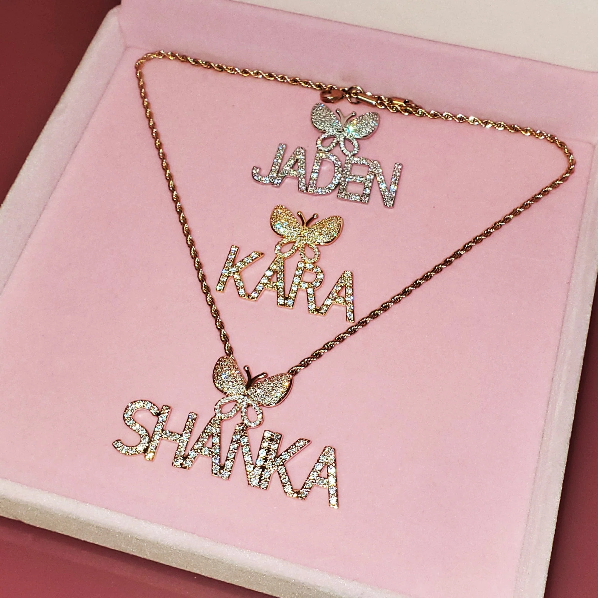 Fully Iced Custom Butterfly Name Chain - Image 5