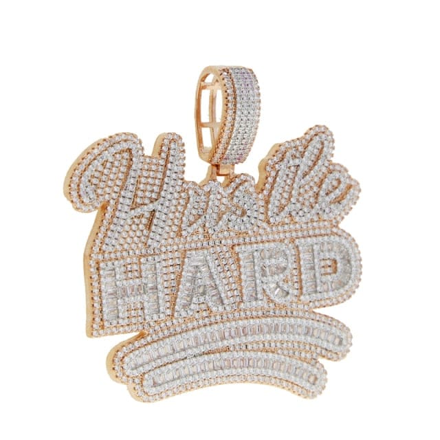 Fully Iced Da "Hustle Hard" Pendant Chain - Image 3