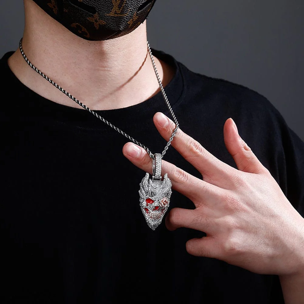 Fully Iced Evil Punk Smile Pendant Chain - Image 2