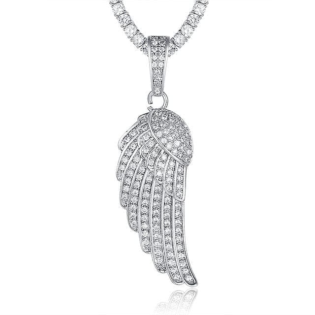 Fully Iced Out Angel Wings Charm Necklace - Image 10