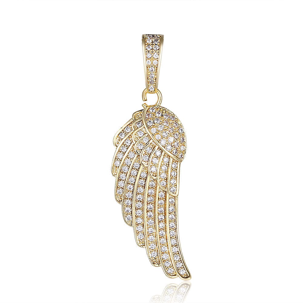 Fully Iced Out Angel Wings Charm Necklace - Image 6