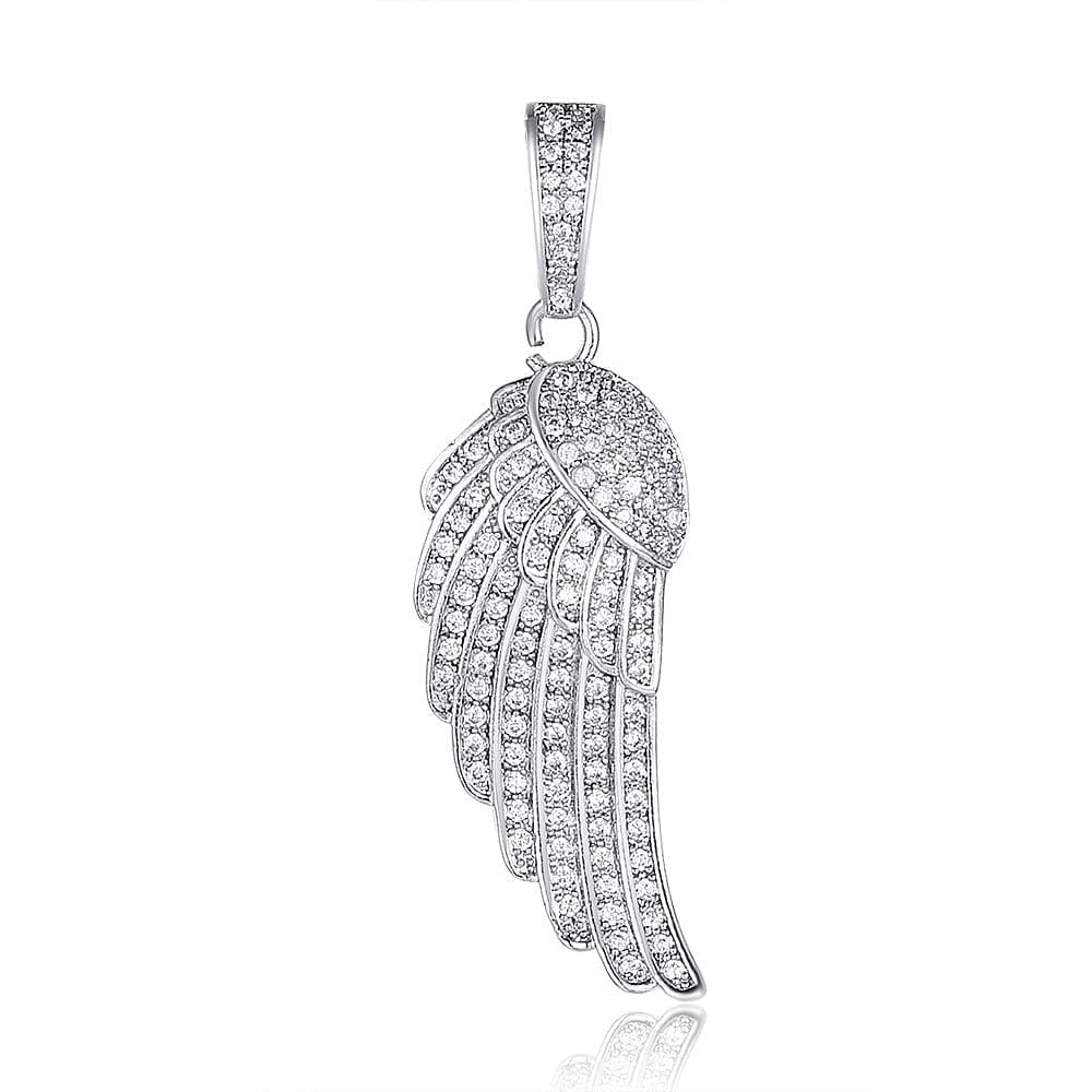 Fully Iced Out Angel Wings Charm Necklace - Image 7