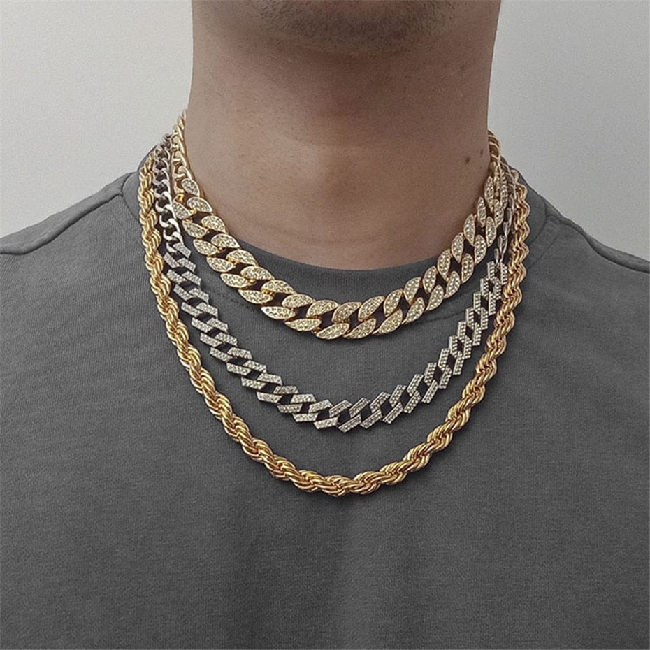 Getty Cuban + Miami Cuban + Rope Layered Choker Set - Image 2