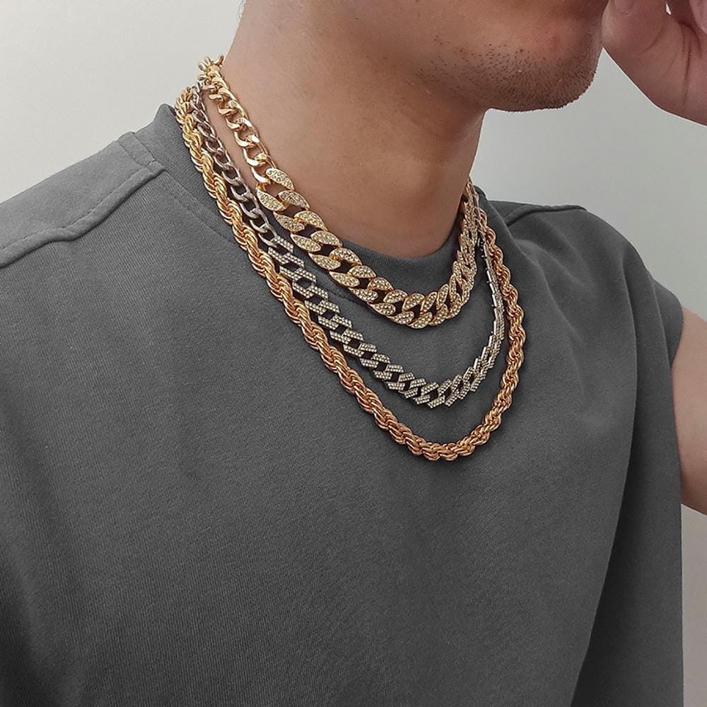 Getty Cuban + Miami Cuban + Rope Layered Choker Set - Image 4