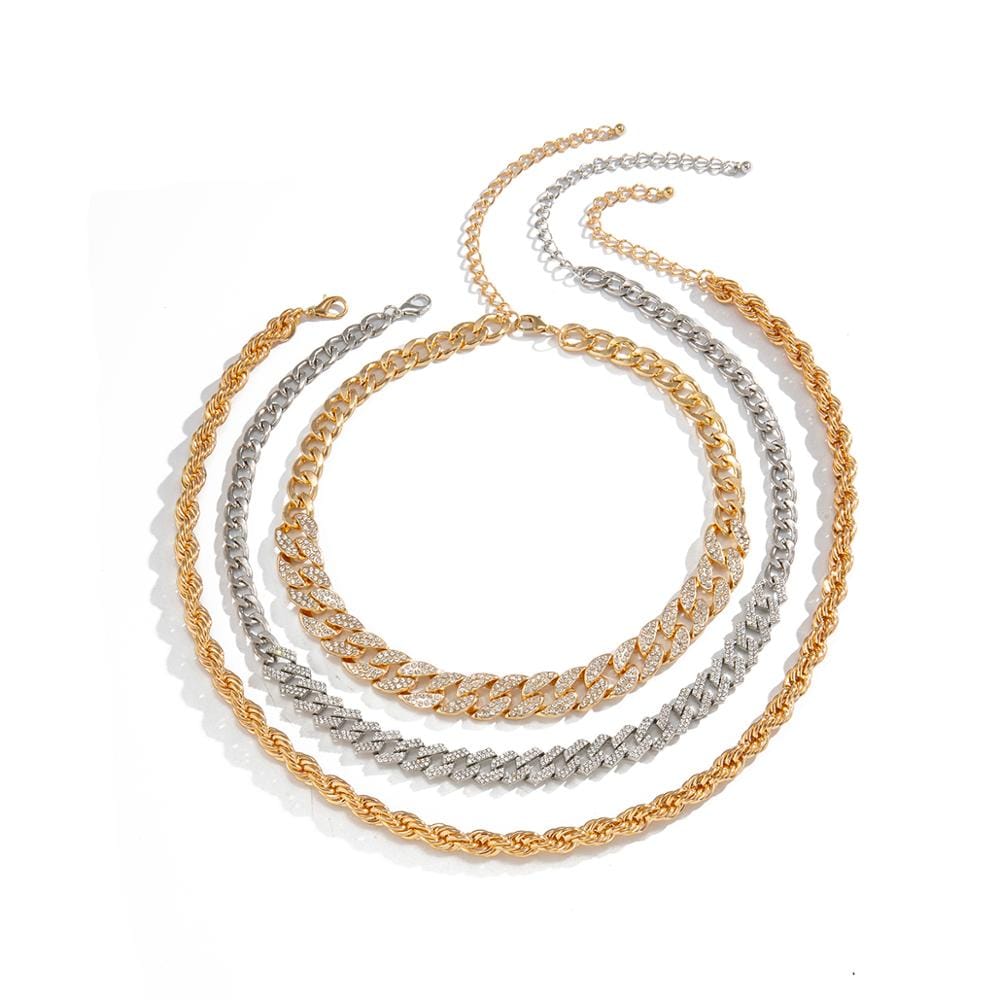 Getty Cuban + Miami Cuban + Rope Layered Choker Set - Image 5