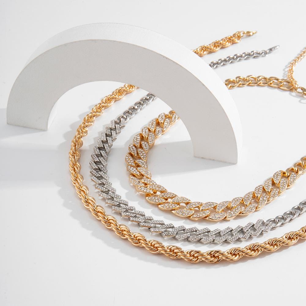 Getty Cuban + Miami Cuban + Rope Layered Choker Set - Image 6