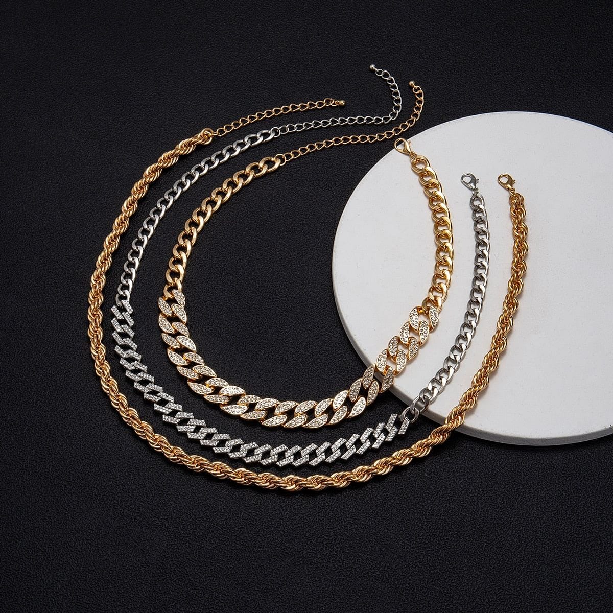 Getty Cuban + Miami Cuban + Rope Layered Choker Set - Image 7
