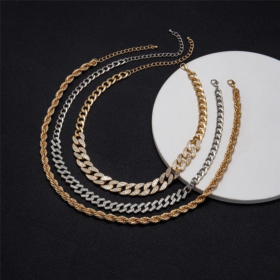 Getty Cuban + Miami Cuban + Rope Layered Choker Set - Image 8