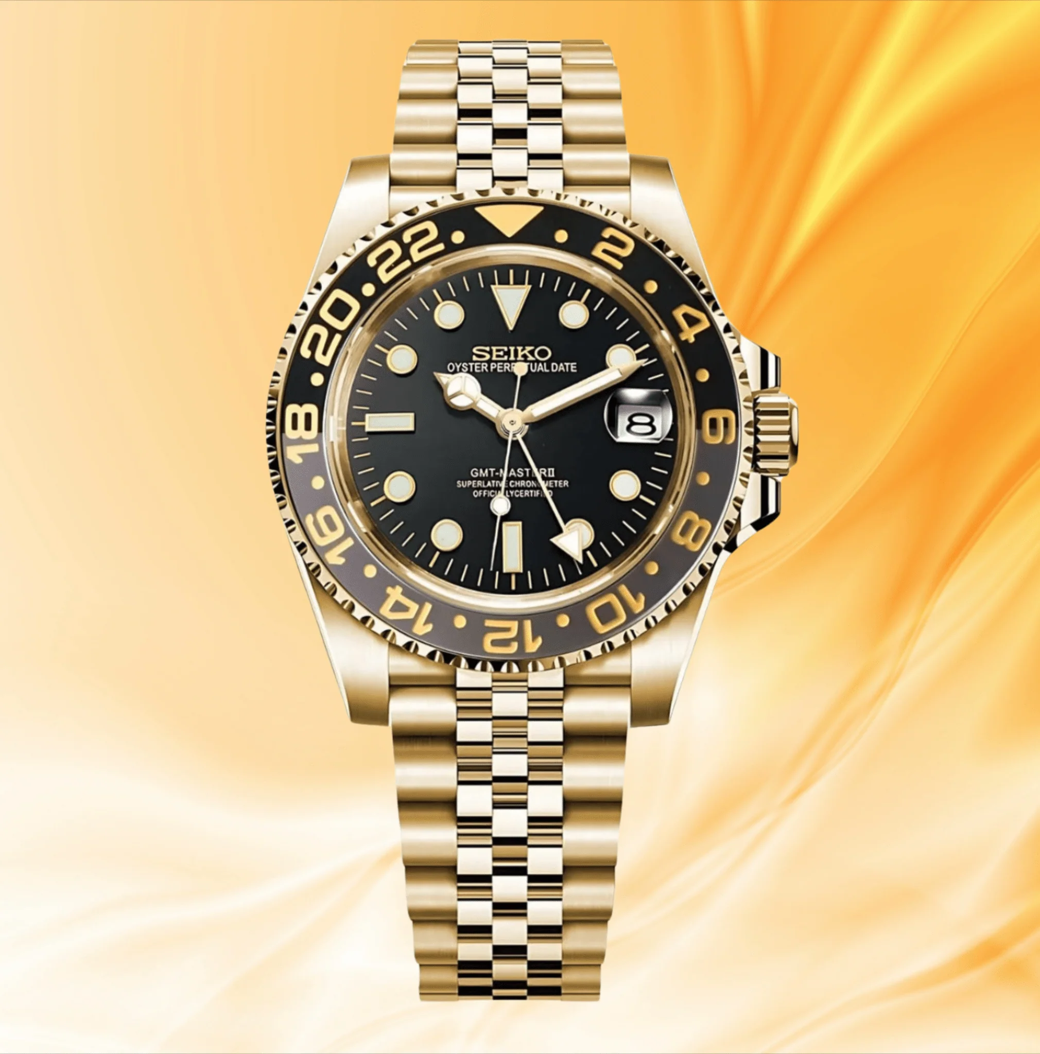 Seiko Mod GMT - Jubilee Black Gold - Image 2