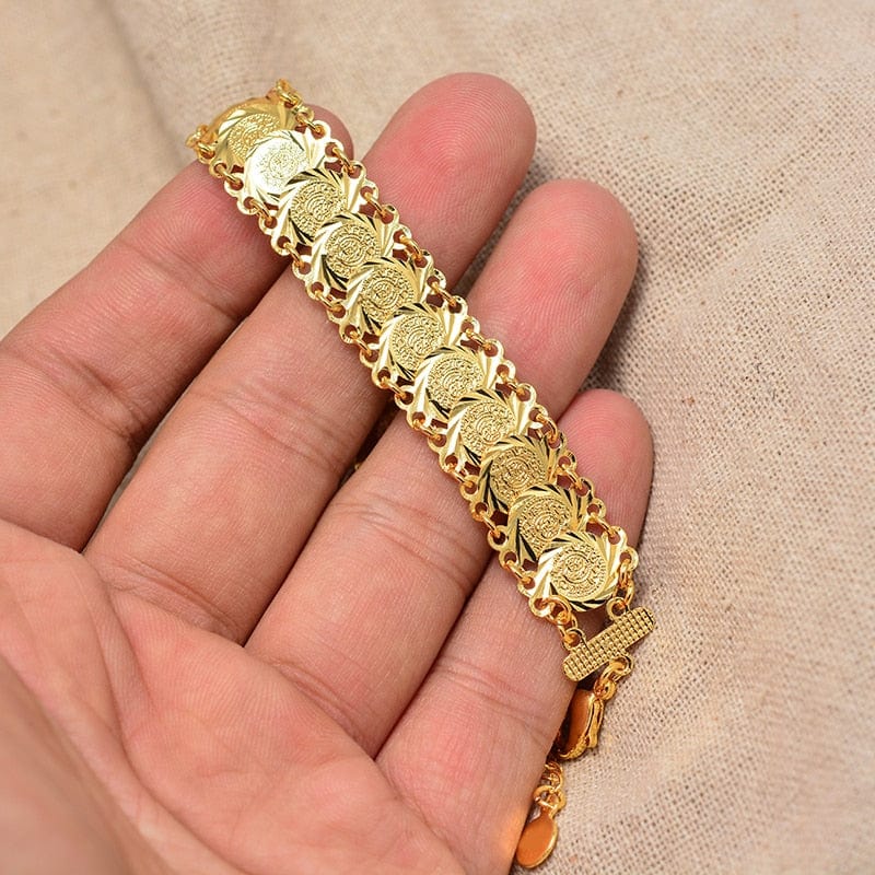 Gold Coin Bangle Bracelet - Image 2