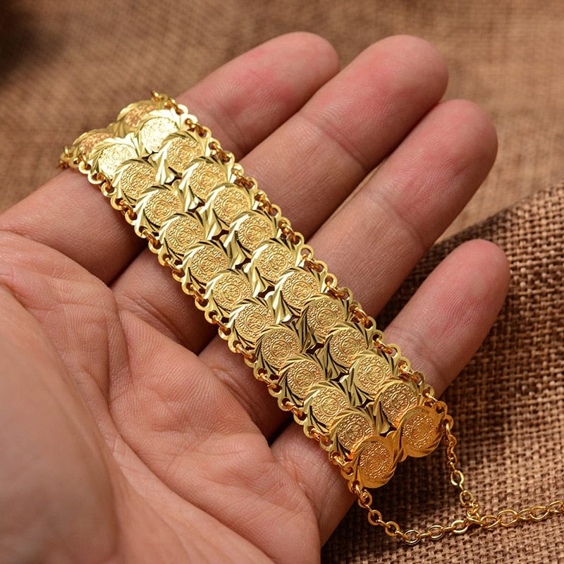 Gold Coin Bangle Bracelet - Image 3