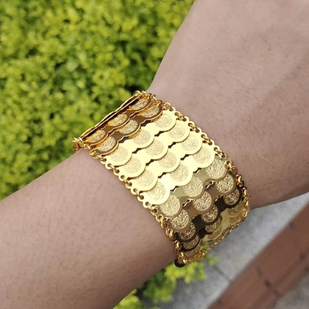 Gold Coin Bangle Bracelet - Image 4