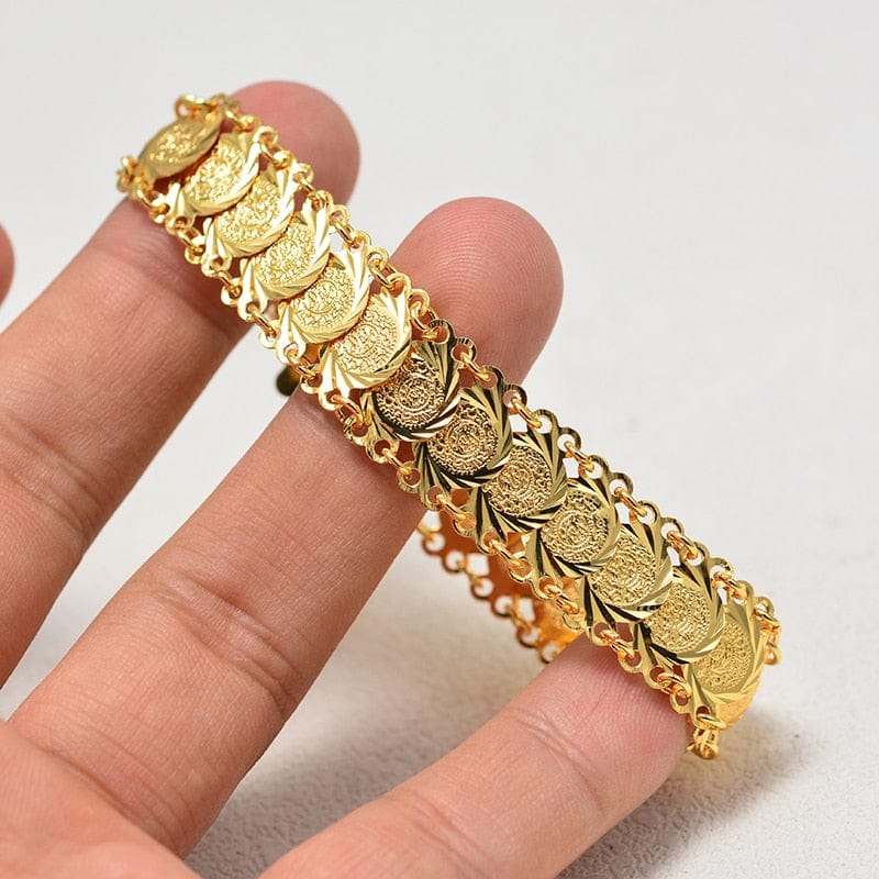 Gold Coin Bangle Bracelet - Image 5