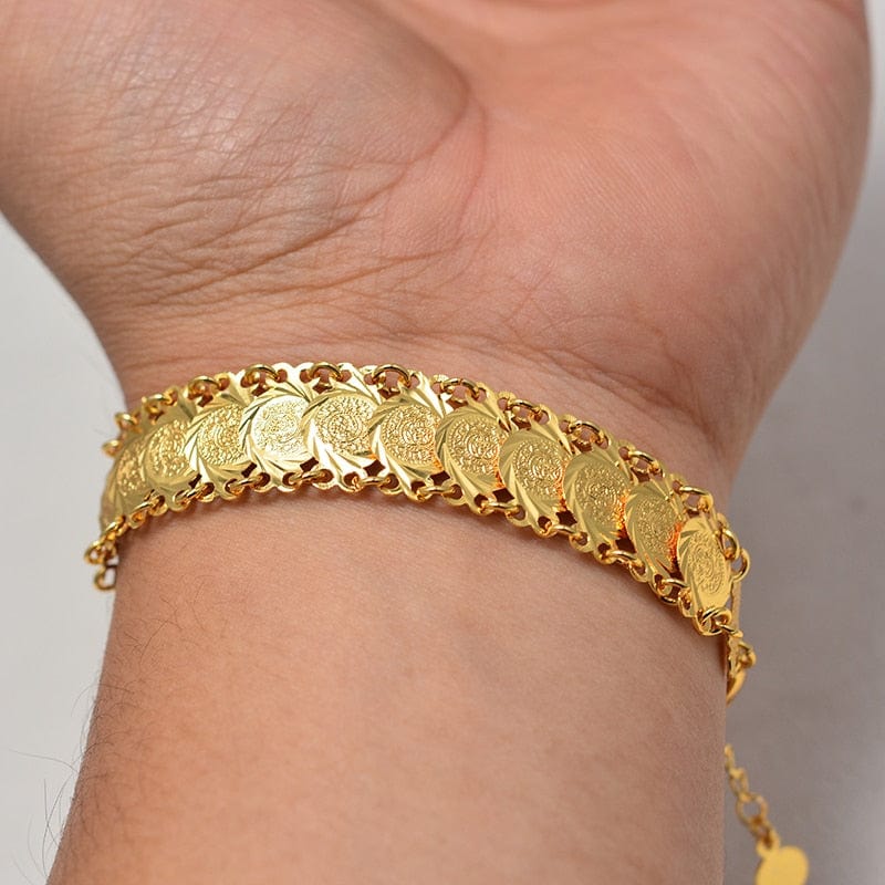 Gold Coin Bangle Bracelet - Image 9