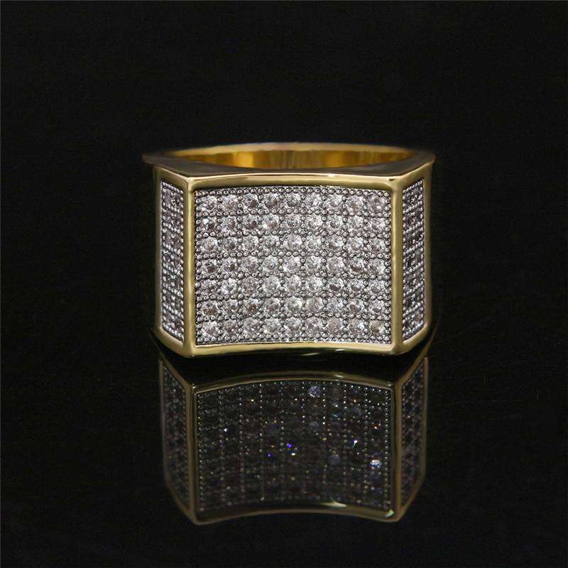 Gold Cuban Chain Bracelet + Watch + Geometric Ring Set - Image 4