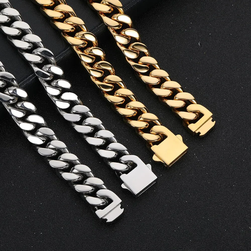 Gold Plated Stainless Steel Curb Cuban Link Chain or Bracelet - BOGO - Image 6