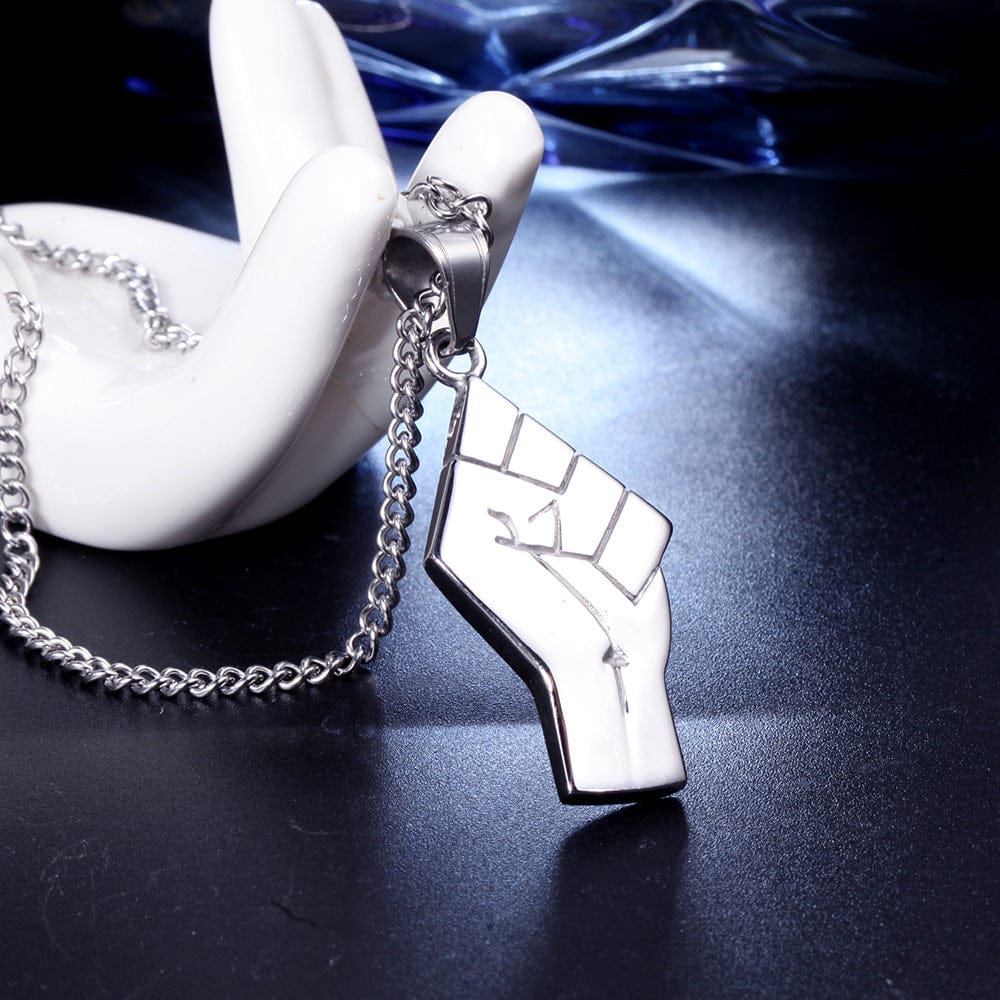Gold BLM Raised Fist Necklace - Image 6
