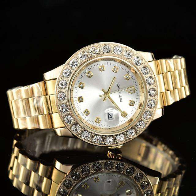 Gold Rollie Style Watch in Rotatable Bezel Sapphire Glass - Image 11