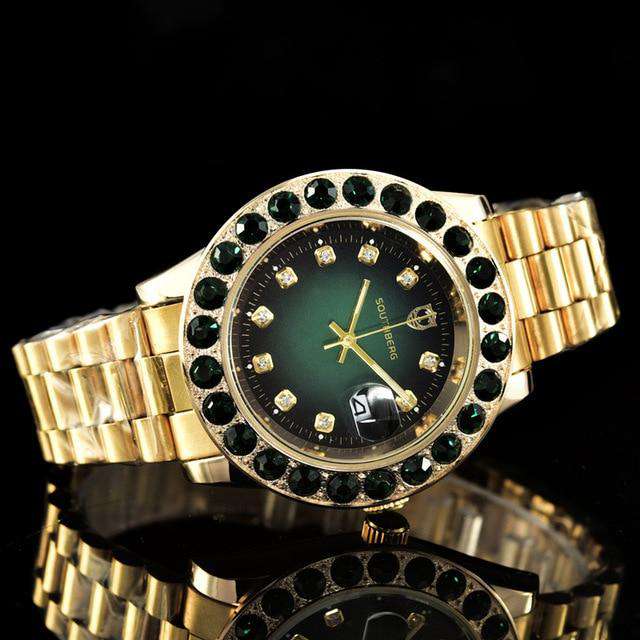 Gold Rollie Style Watch in Rotatable Bezel Sapphire Glass - Image 12