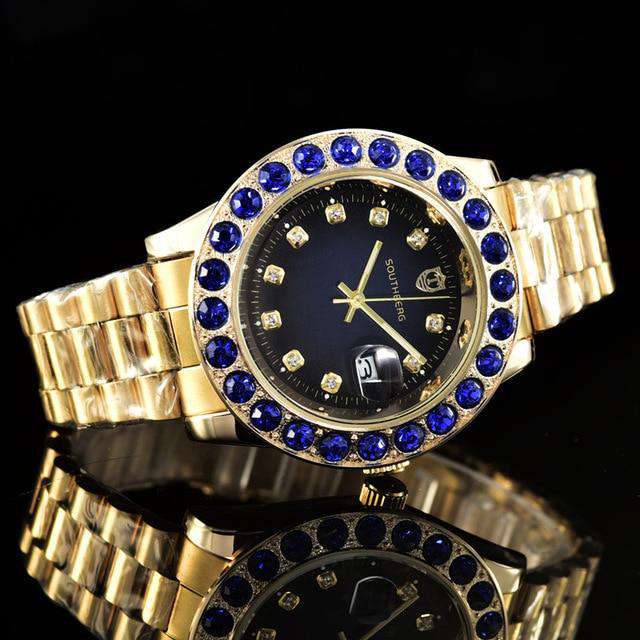 Gold Rollie Style Watch in Rotatable Bezel Sapphire Glass - Image 3