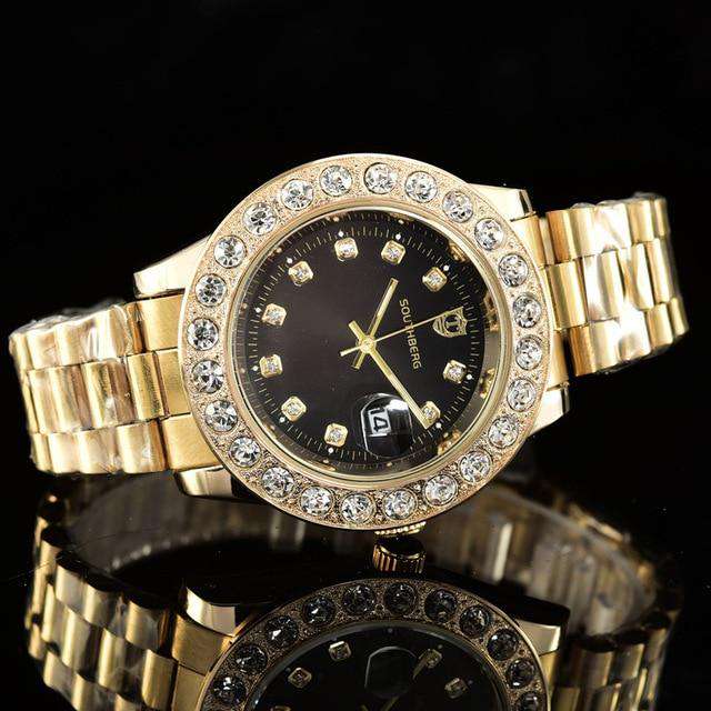 Gold Rollie Style Watch in Rotatable Bezel Sapphire Glass - Image 7