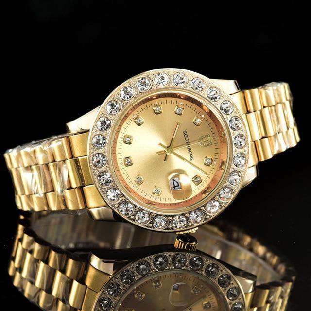Gold Rollie Style Watch in Rotatable Bezel Sapphire Glass - Image 9