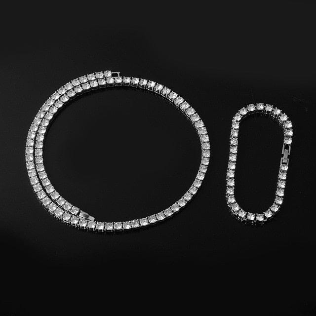 Gold/Silver 5mm Micro Pave Tennis Chain + Tennis Bracelet + FREE Watch Bundle - Image 8