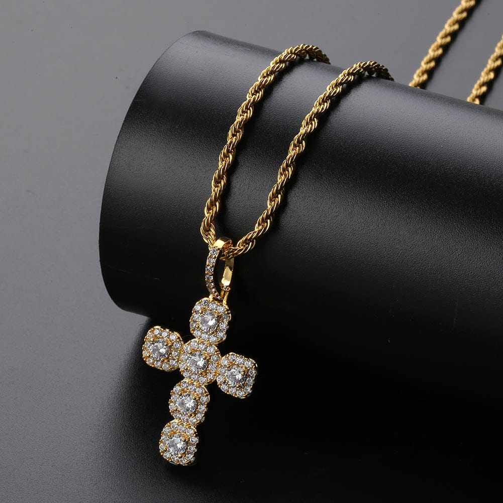 Gold/Silver Baguette Cross Pendant - Image 12