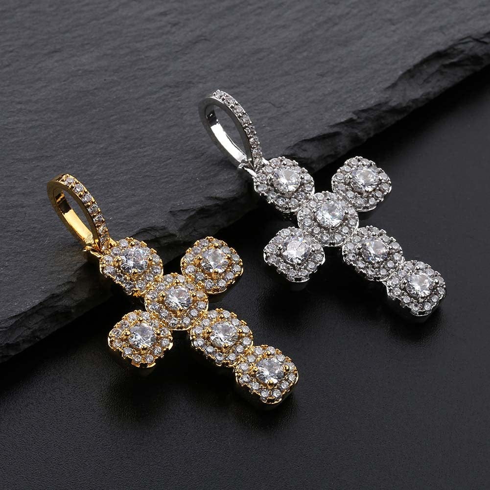 Gold/Silver Baguette Cross Pendant - Image 9
