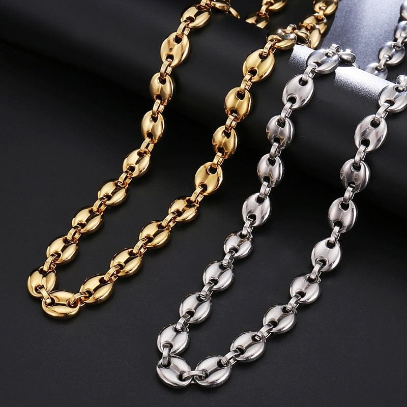 Gold/Silver Coffee Bean link chain + FREE Bracelet Bundle - Image 11