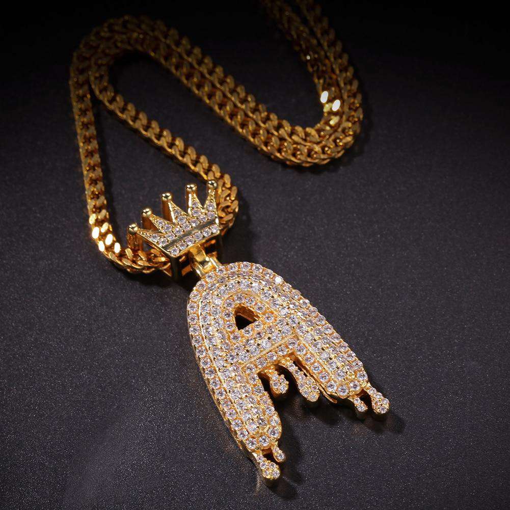 VVS Jewelry Pavé Crowned Bubble Initial Necklace - Image 27